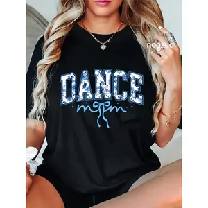 100% Cotton Coquette Dance Mom Ballet Mom Dance Mama Blue Toile Floral T-Shirt