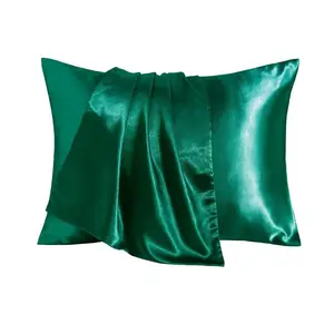 Single Polyester Satin Pillowcase, Luxurious Hotel-Grade Breathable Skin-Friendly, Suitable for Bedroom, Guest Room, Dormitory