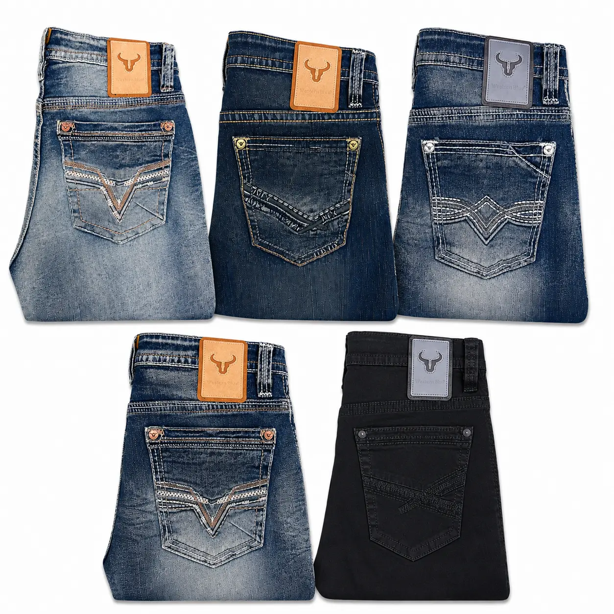Mens Western Boot Cut Jeans