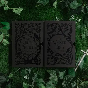 Folk of the Air - The Cruel Prince & The Wicked King Collector's Edition Hardcover by Holly Black with Velvet Cover Slipcase Ribbon Bookmark Illustrated Endpapers Bonus Content