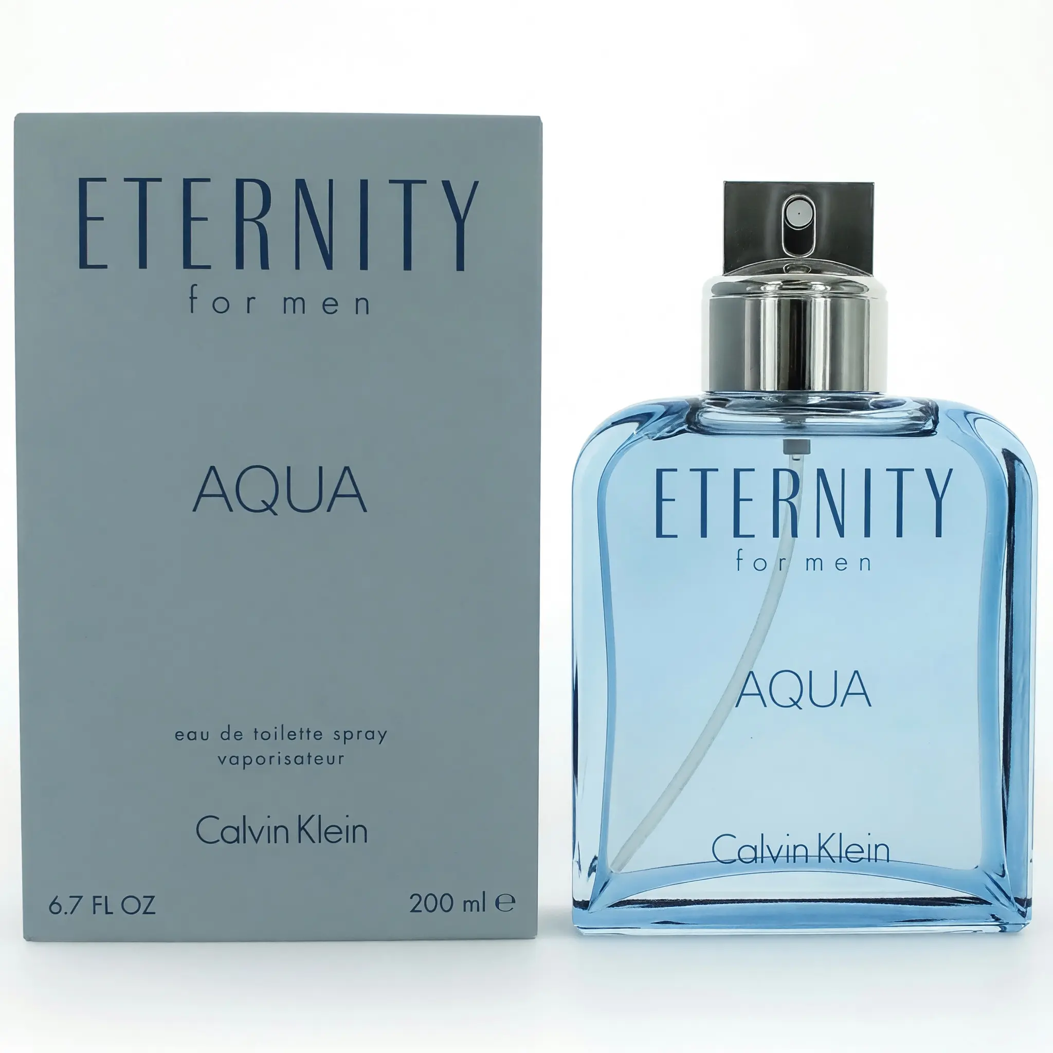 Eternity Aqua by Calvin Klein, 6.7 oz EDT Spray for Men Scent Perfume Lightweight Scent Aroma Perfume Modern Versatile Fragrance, Men's Fragrance, Aquatic Fresh