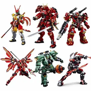 2026 new SLUBAN  Armored Samurai Mech Robot Classic Model DIY Action Figure Building Blocks Sets Bricks Assemble Childrens Toys Gifts