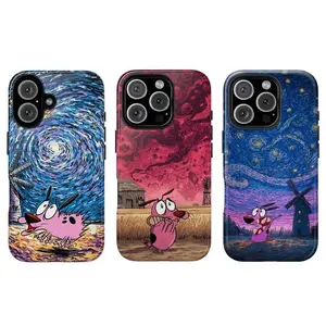 JIACC Courage The Cowardly Dog Phone Case–Comic style for iPhone 17 ProMax Plus Air 16 15 14 13 12 11 X XR & SamsungS25 S24 S23 S22 Ultra, Cute Cartoon Dog Aesthetic phone case,Tough phone case,Aesthetic Protective Cover with Unique Gift Option