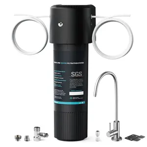 Under Sink Water Filter, 3-, 30000 Gallons, Reduce 99.5% Chlorine, , Bad Taste, NSF/ANSI 42/372,  System with Stainless Faucet,  Tech, Do Not Reduce TDS, UWF1A-KPC