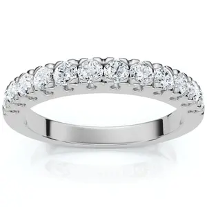 1/2Ct Pave Diamond Wedding Anniversary Stackable Ring Gold Lab Grown