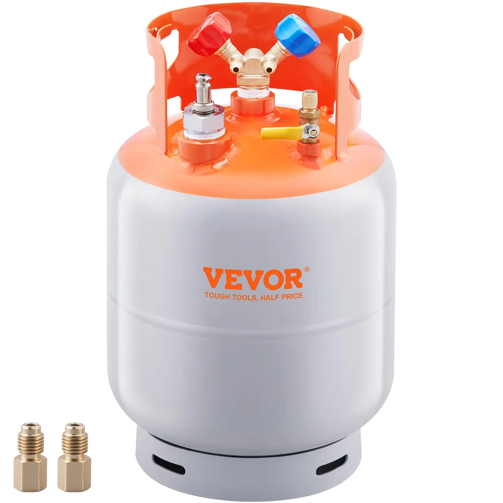 【DealsForYouDays】VEVOR Refrigerant Recovery Tank with Float Switch - 30 lb. Capacity ac Recovery Tank with ¼ to ½ Adaptor,Reusable Recovery Tank HVAC for All RefrigerantPrevent Overflowwith Trace Amount of N₂
