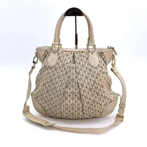 Pre-owned Louis Vuitton leather Crossbody Bags Blue/White Mini Lin Croisette Marina GM Bag