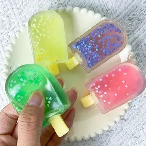 Cute Kawaii Squishy Fidget Toy Ice Cream Cube, Stress Relief Sensory Toys for Anxiety ADHD Kids Adults, Soft TPR Desk Decor Gift