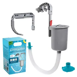 Premium Above Ground Pool Surface Skimmer, Wall Mount - Cleans Automatically, Attach to Inflatable Collars, Tubular Metal Frame Pools