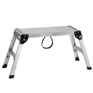 VEVOR Folding Work Platform, 330 lbs Load Capacity, Aluminum Drywall Stool Ladder, Heavy Duty Work Bench w/ Non-Slip Feet, Ideal for Washing Vehicles, Cleaning, Painting, Decorating