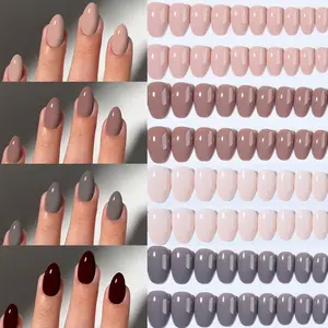 96pcs Short Oval Glossy Press-On Nails, Acrylic Nail Tips Set with Storage Box, for Women and Girls Daily Use, Nail Art Diy, Nail Art Supplies