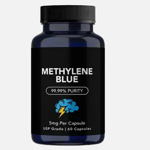 Methlyne Blue Pharmaceutical Grade, Capsule Form, Methylene Blue Capsules for Humans with Added Vitamin C Ester for Enhanced Absorption, USP Grade 99% Purity - Boosts Memory, Focus, Clarity, Energy