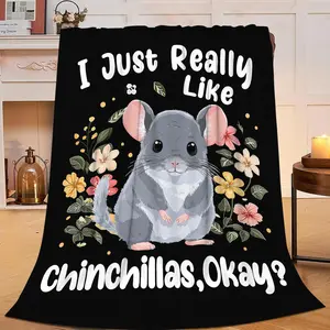 Chinchilla Blanket for Girls Women Boys Men Adults Kids Soft Cozy Flannel Chinchilla Throw Blankets Gifts Warm Flannel Plush Lightweight Decor for Couch Bed Sofa