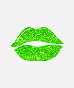 Lime Green Glitter Sparkle Lips