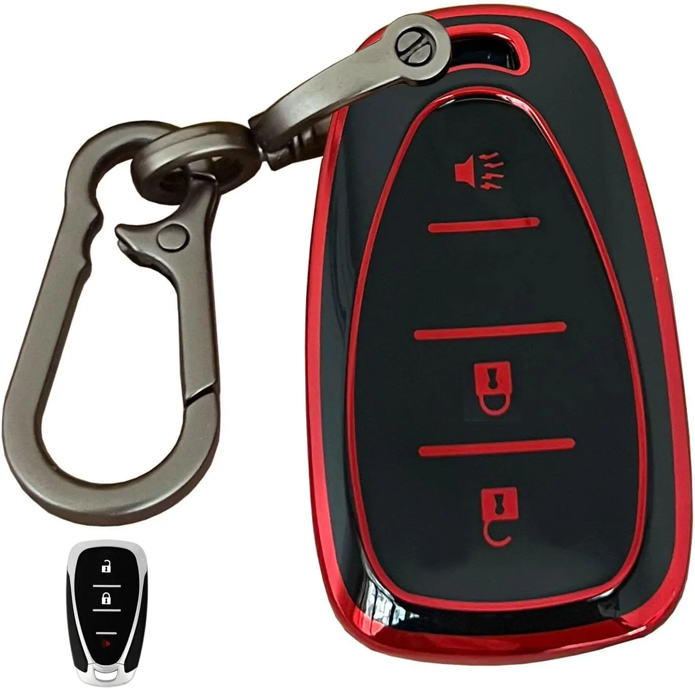 for Chevy Key Fob Shell Remote Key Fit for Chevrolet Bolt EV EUV Trailblazer Traverse Trax Blazer Equinox Cruze Sonic Volt Smart Key (3 Buttons)