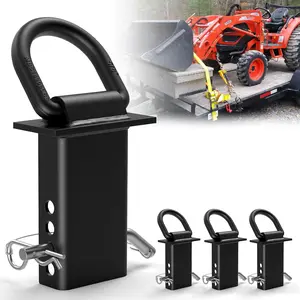 5/8 Stake Pocket Tie Down D Rings,Heavy Duty Trailer D Rings with Anti-Loss Pin, Adjustable Utility Towing D Rings 18000 LBS Capacity for Flatbed Cargo  and ,4 PCS Trailer Accessories