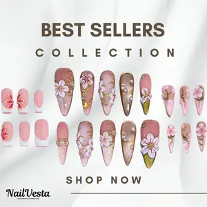 NailVesta BEST SELLER – 100% Handcrafted 3D Press-On Nails | Reusable, Long-Lasting, Salon-Quality