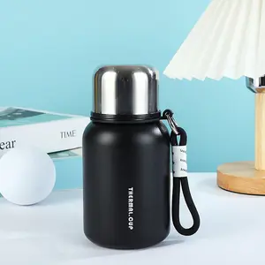 Mini Cute Solid Color Vacuum Bottle with Filter and Handle, Portable Insulated Stainless Steel Drink Cup, Ideal for Commuting, School, Outdoor Activities, Insulated Vacuum Flask