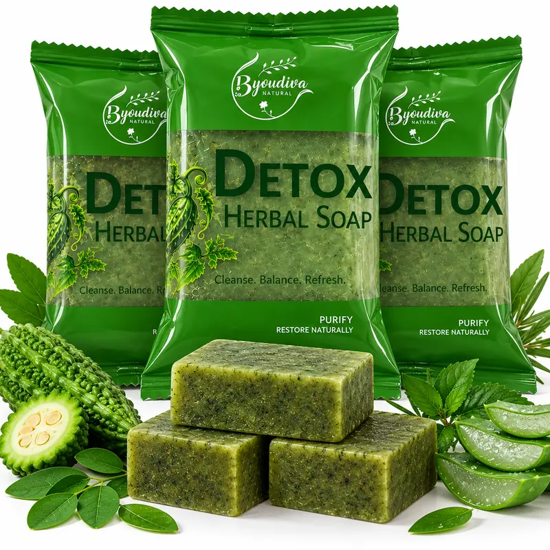 3-Pack Herbal Facial asosi Soap Bars with Tea Tree, Moringa & Aloe Vera Botanical Extracts - Deep Cleaning, Oil Control, Pimple Removal Acne Treatments for Fresh, Balanced Skin