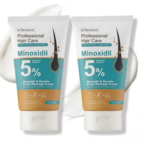 [Buy 1 Get 1 Free] KORMESIC 5% Minoxidil Hair Growth Scalp Massage Cream for Adults with Keratin & Ginger Extract - Prevents Loss, Repairs Follicles, Boosts Thicker Stronger Hair, Restores Volume, Scalp Care, Japanese Treatment