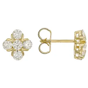 JTV Moissanite 14k Yellow Gold Over Silver Earrings 1.60ctw DEW.