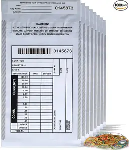 VORVIL 1000 Bank Deposit Bags, Tamper Proof Bags, Opaque Plastic Bank Deposit Envelopes, Deposit Bags for Cash, Checks, and Credit Cards, Cash Transmittal Bags with Tamper-Evident Seal (5" x 9")
