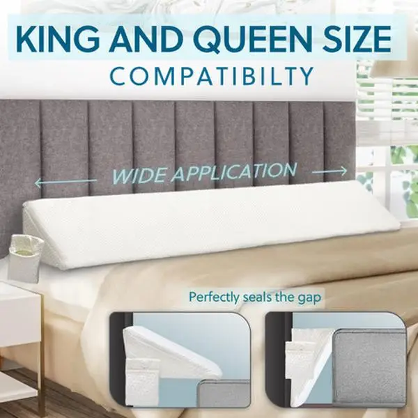 Bed Wedge Pillow for Headboard Gap - Pillow Stopper Bed Gap Filler(0-8") - Headboard Pillow - Triangle Bloster Pillow Wedge to Fill The Gap Between He