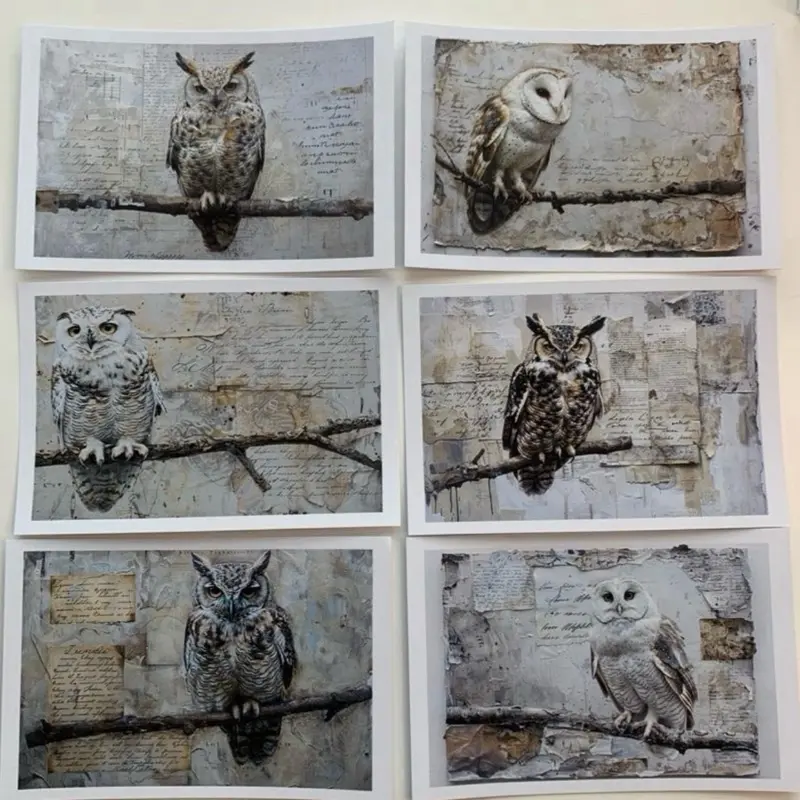 Set of 6 Handcrafted Postcards– Blank Back