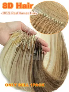 30G/Pack 50pcs 8D 100% Real Hair Extensions With Beads Human Hair Extensions,Silicone Nano Ring Hair Extensions,Invisible Black/Brown/Blonde Straight Hair,Blonde Hair Extensions,Natural Daily Hair Looking,12-20inch Add Volume For Women/Girls