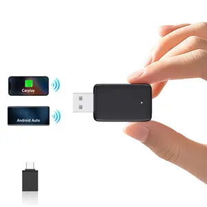 2 in 1 Mini Wireless Car Adapter, 1 Count Car Adapter for Converts Wired Car player to Wireless Car player, Car player Dongle for Cars from 2016 and Onwards