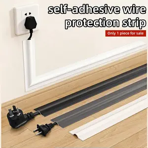 1 Roll of 3-meter/118.11 Inch Self-adhesive PVC Cable Protector, Installed with Decorative Cable Trays on The Floor Surface, Stripped and Pasted Cable Managers, Hidden and Messy Cables, Easy To Install, Suitable for Home and Office Use