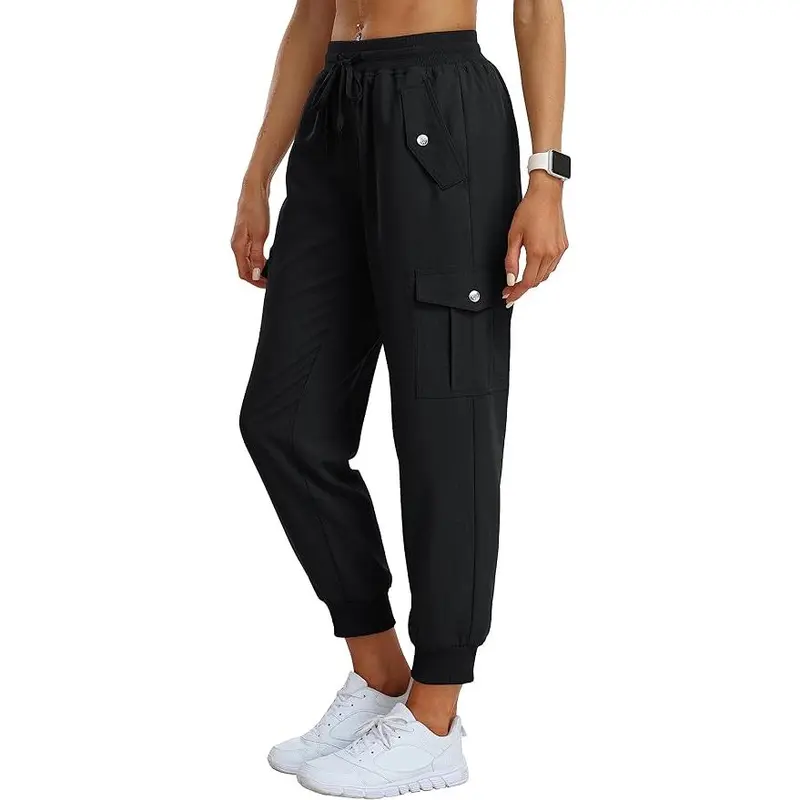 MoFiz Outdoor Cargo Pants Lightweight Joggers Elastic Waist Athletic Hiking Sweatpants Casual Travel Pant with Pocket