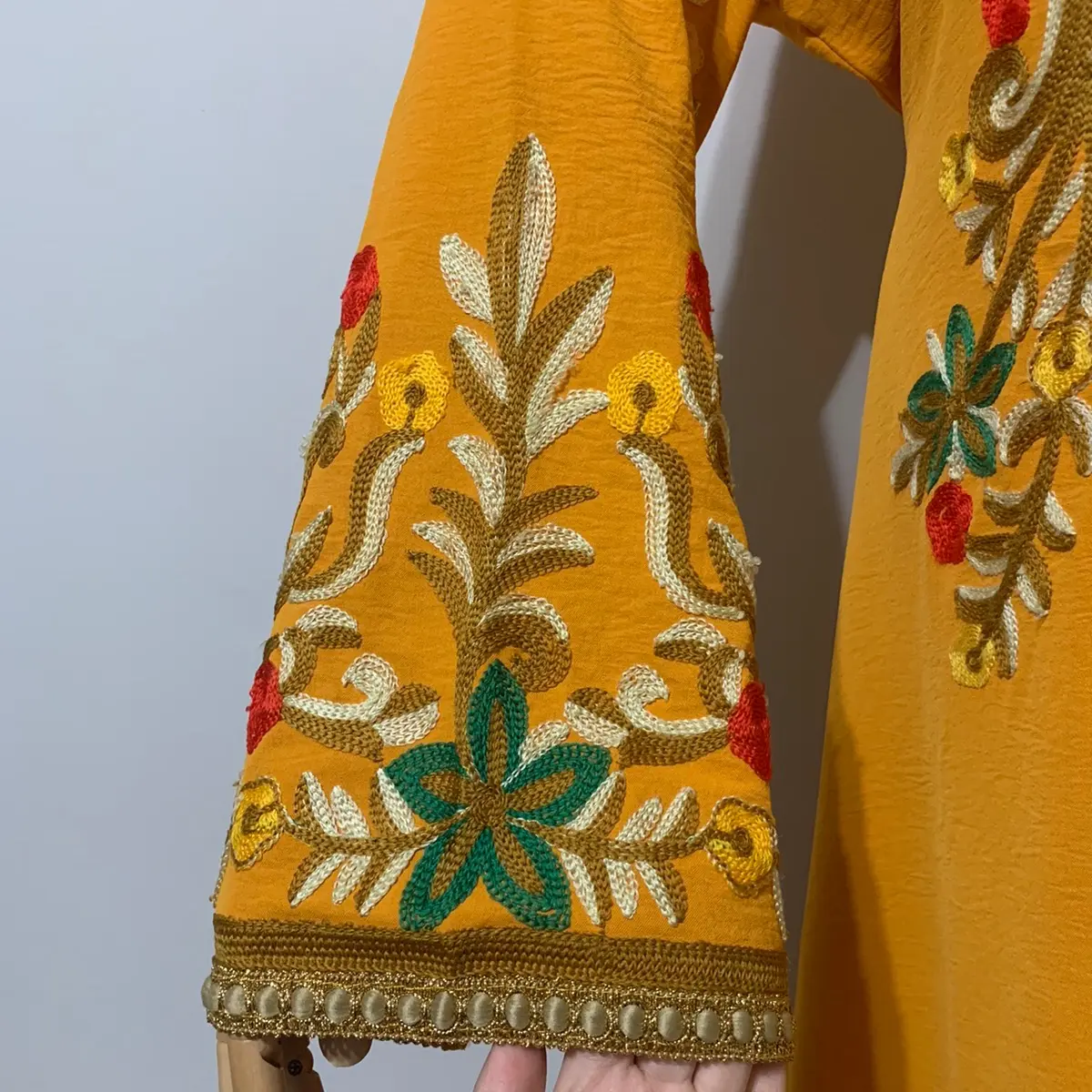 Mustard Yellow Embroidered Dress / Arab Traditional Abaya - TikTok Shop Mustard Yellow Embroidered Dress / Arab Traditional Abaya - TikTok Shop