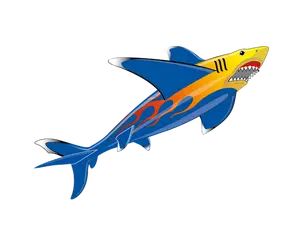 90 Inchs (7.5FT) Tall WindNSun 3-D SkyGiant Shark Ripstop Nylon  Kite