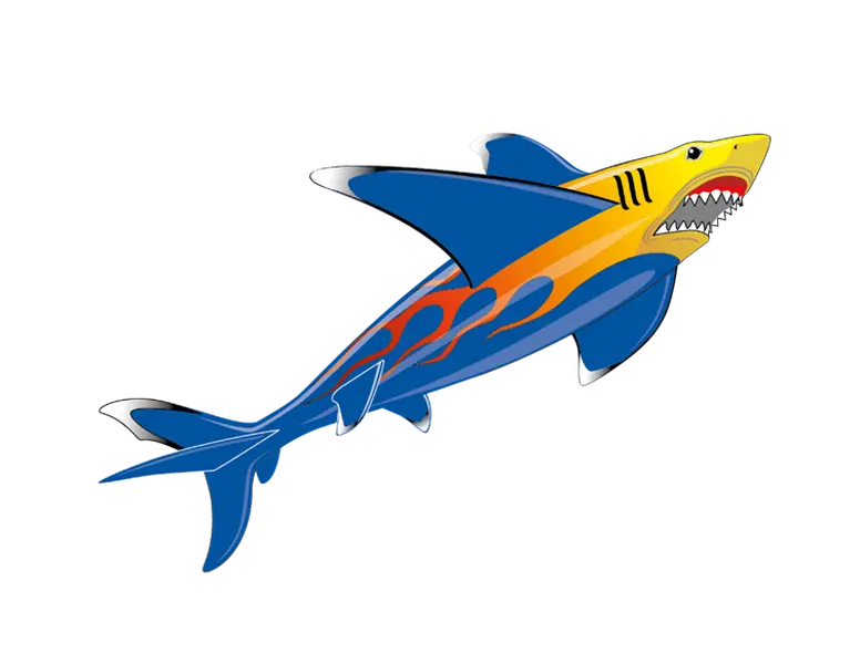 90 Inchs (7.5FT) Tall WindNSun 3-D SkyGiant Shark Ripstop Nylon  Kite