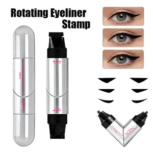 Rotating Eyeliner Stamp Pen - Upgraded 3 Wing Shapes, Dual Head Design with Quick Dry Liquid Liner, Easy One Step Cat Eye Tool, Long Lasting Smudge Proof Formula for All Day Makeup.