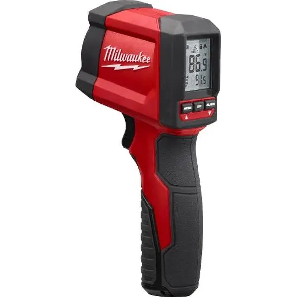 Milwaukee 2267-20 Digital Display Infrared Temp-Gun, Commercial Temperature Measuring Tool with 10:1 Ratio, Surface Scan Function, 7-Point Reinforced Frame, Degrees F/C