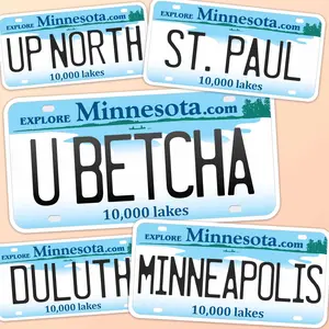 Minnesota License Plate Stickers - Choose Your MN City or Saying