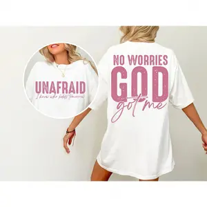 No Worries God Got Me Christian T-Shirt, I Know Who Holds Tomorrow Faith Tee for Women