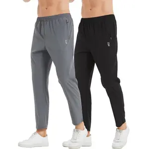 2 Pack Men's Sweatpants Jogging Pants with Zipper Pockets Four Seasons Sports Pants for Men Running, Sports, Leisure essential sweatpants