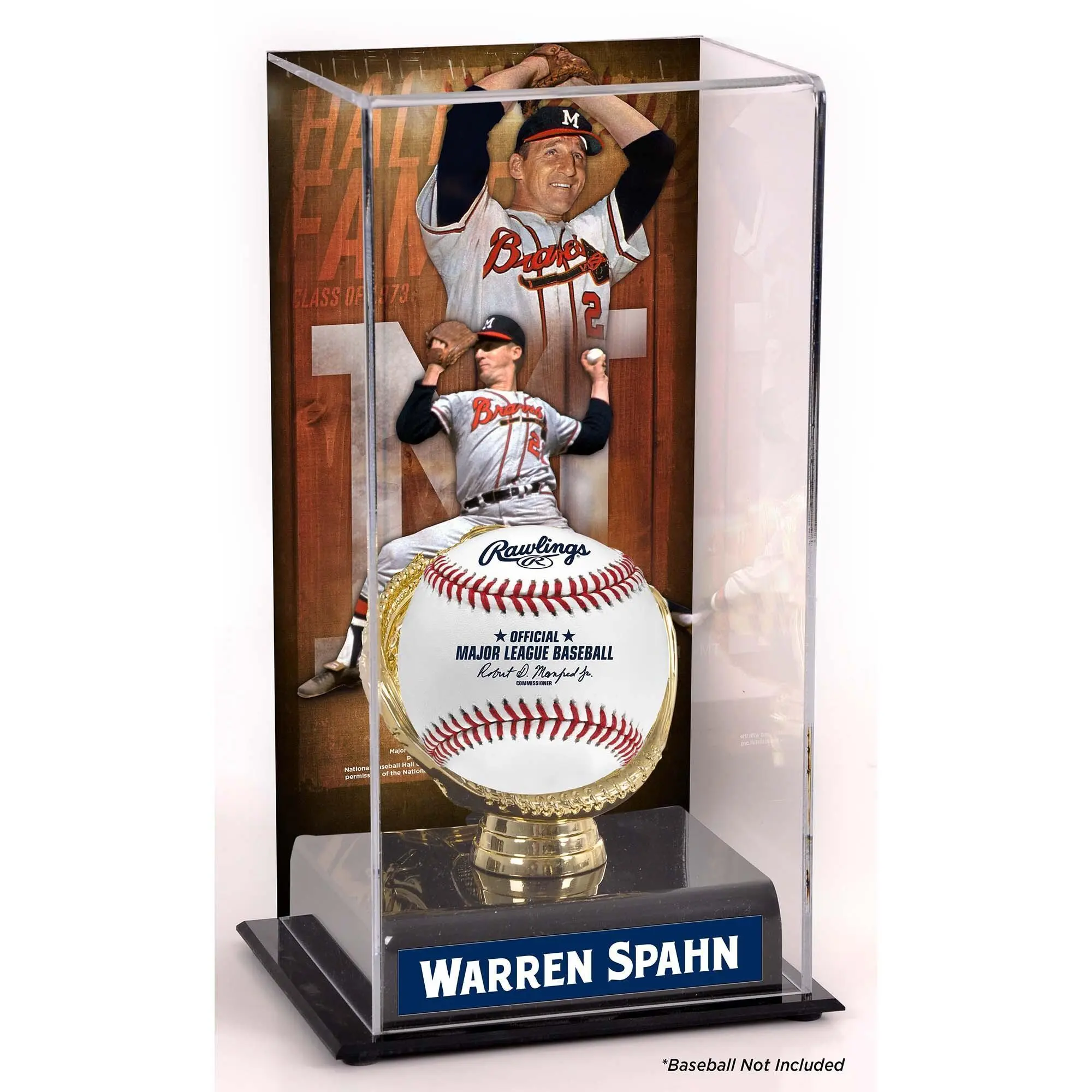 Warren Spahn Milwaukee Brewers Hall of Fame Sublimated Display Case with Image