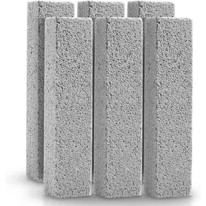 6-pack pumice stones for cleaning toilets, cleaning bars can remove hard water rings, calcium deposits, and rust from toilets, suitable for cleaning toilets, bathrooms, kitchen sinks, and grills (gray)