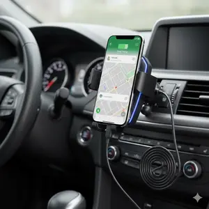 10W Wireless Magnetic Charging Car Phone Mount & Fast Charger Holder | Auto-Clip Vent Design with LED Indicator | Compatible iPhone Android Phones | Anti-Slip Secure Universal Car Cradle | Portable Quick Charge Car Mount