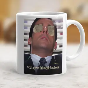 Michael Scott Coffee Mug, What A Year This Week Has Been Funny Mug, Funny Office Gift, The Office Inspired, The Office TV Show, Dunder Mifflin Mug, Gift for Office Fans