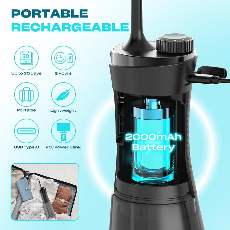 Grift Oral Irrigator Visual Water Flosser C2 with 10 MP Camera, IPX7 Water Tank, 2 Modes, 12 Gears, 350ML Portable Water Tank, Ideal for Gifts - White