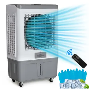 3 in 1 Portable Evaporative Cooler With dust filter,Indoor,Outdoor,2941CFM Personal Air Cooler,with remote control,15.85 Gal Large Water Tank & Scroll Casters, 4 Ice Packs,water inlet pipe,White