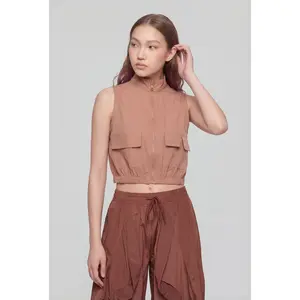 Rosalyn Cargo Crop Windbreaker Vest