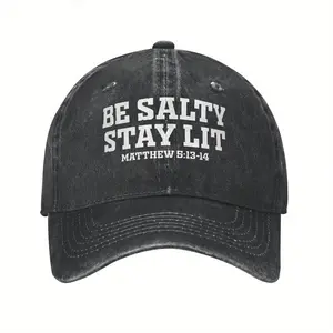 S&T Be Salty Stay Lit & Matthew 5:14 Bible Verse Christian Faith Baseball Cap - Adjustable, Breathable Unisex Hat Men & Women, Retro Style Inspirational Religious Summer & Casual Attire, Hat Men, Hat And Cap Men, Trucker Hat Men, Hat Men,