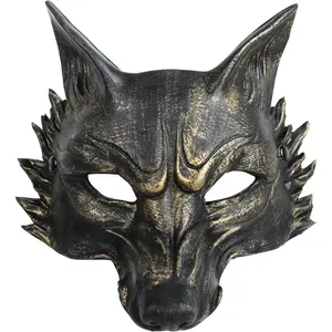Realistic Wolf Mask for Adults Scary Animal Werewolf Mask Costume Accessory for Halloween & Masquerade Parties