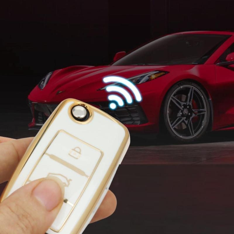 Car Key Case, Car Key Protector, Key Fob Cover, Car Key Holder, Car Interior Accessory for Volkswagen VW Magotan Golf 4 3 5 6 MK6 Passat B5 B6 B8 B7 Touran Bora Tiguan for Jetta Lavida Skoda Octavia